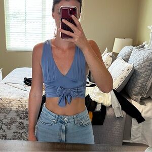 Women's Blue Sleeveless Top